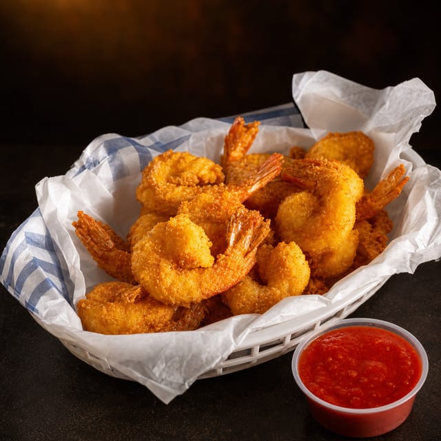 Six piece shrimp with side.